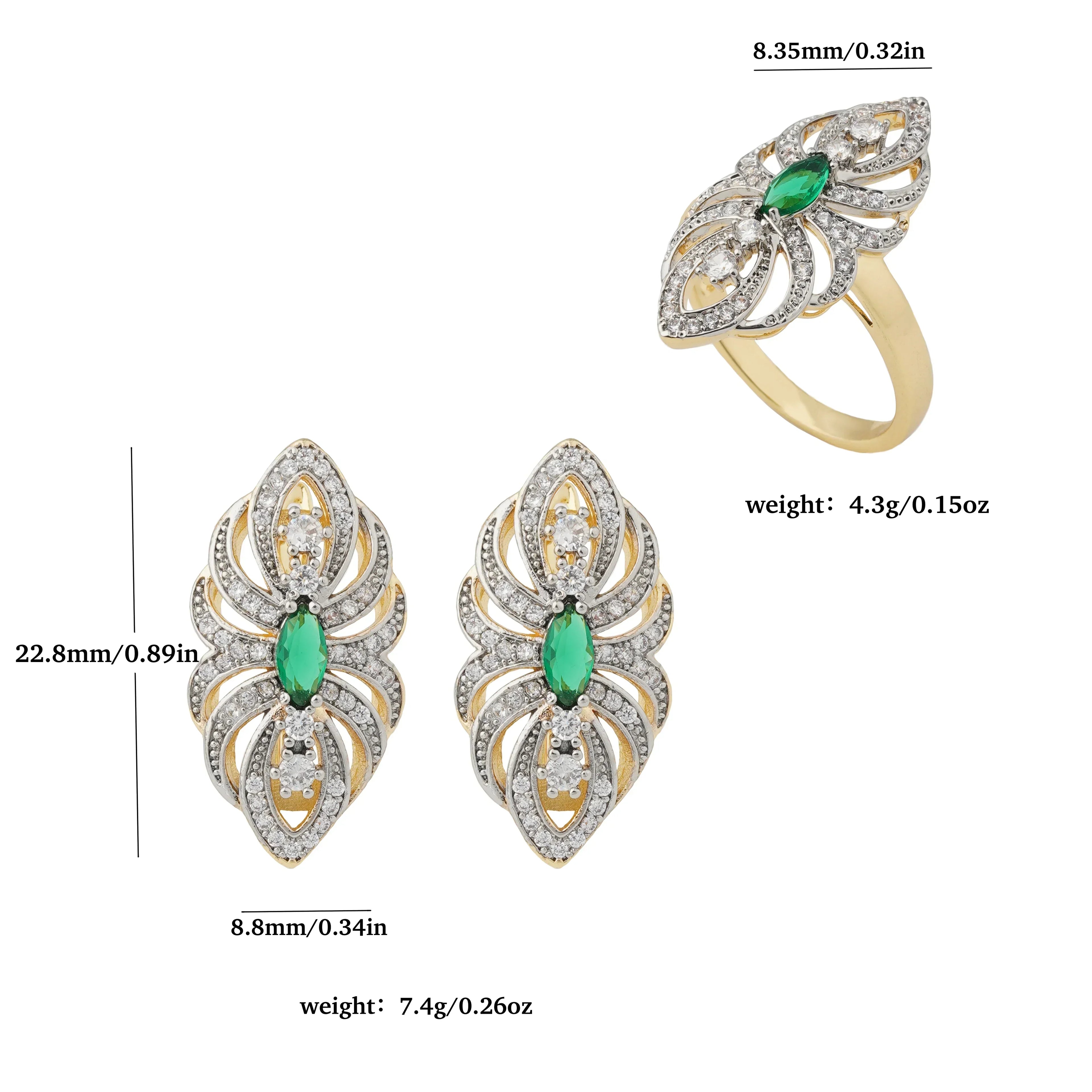 Bohemian Ring and Earring Set for Women