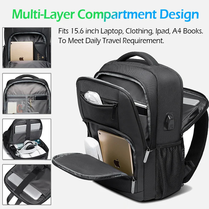 Laptop Backpack with USB Charging Black