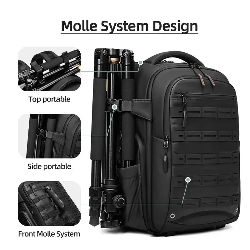 Multi-Functional Camera Backpack Black