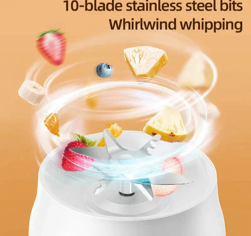 500ML Portable Electric Blender High-Speed USB Juicer Cup White