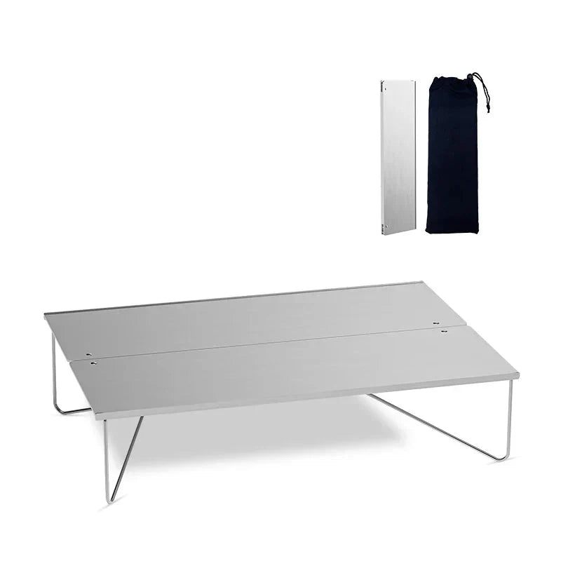 Ultralight Mini Folding Camping Table Silver