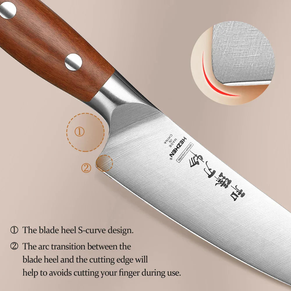 5.3-Inch Steel Utility Knife – Precision Kitchen Knife Brown