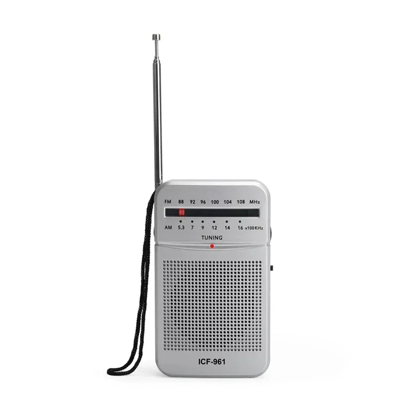 Mini AM/FM Portable Pocket Radio White