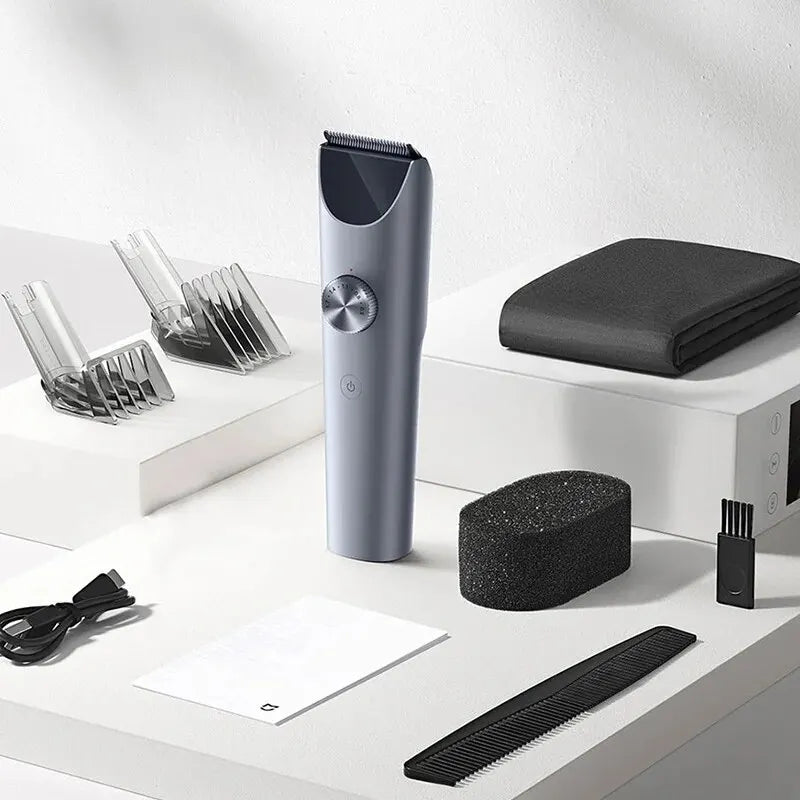 Upgraded Wireless Hair Clipper & Electric Shaver Professional Barber Cutter Grey
