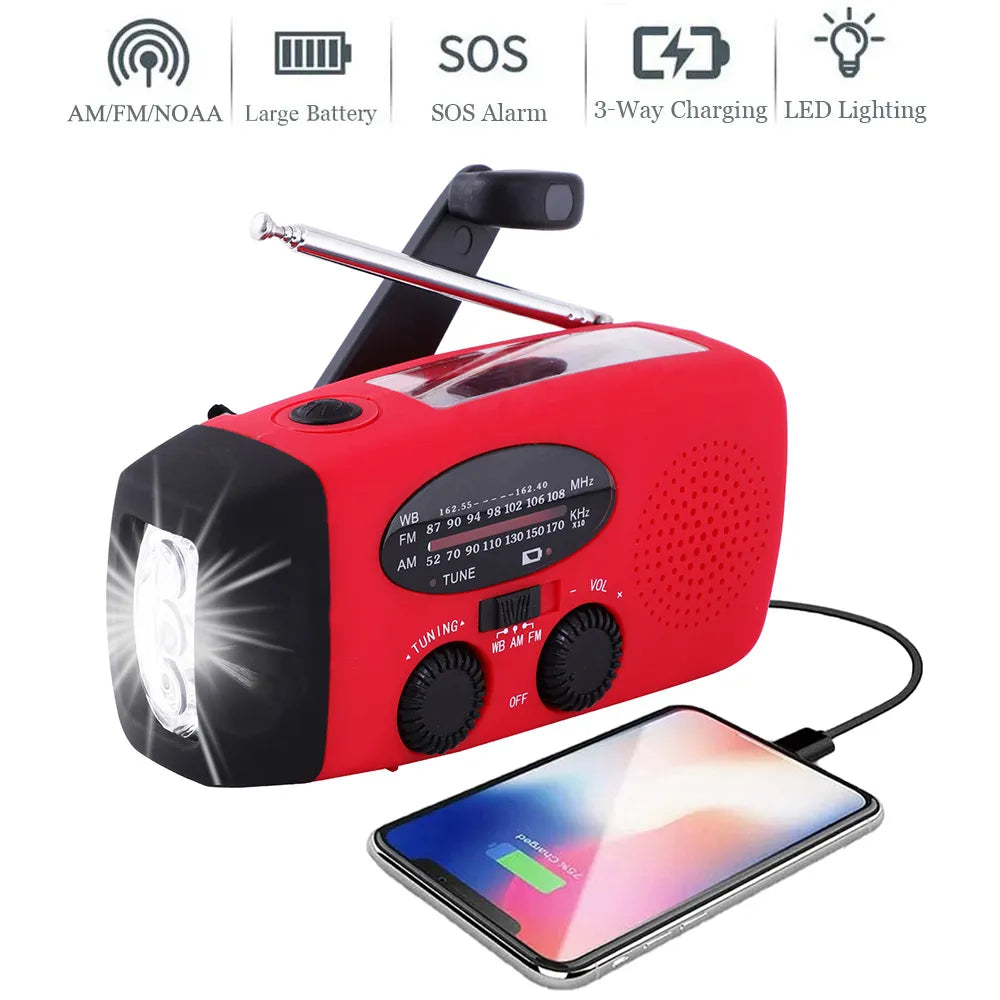 Solar Powered Camping Light With AM/FM Radio