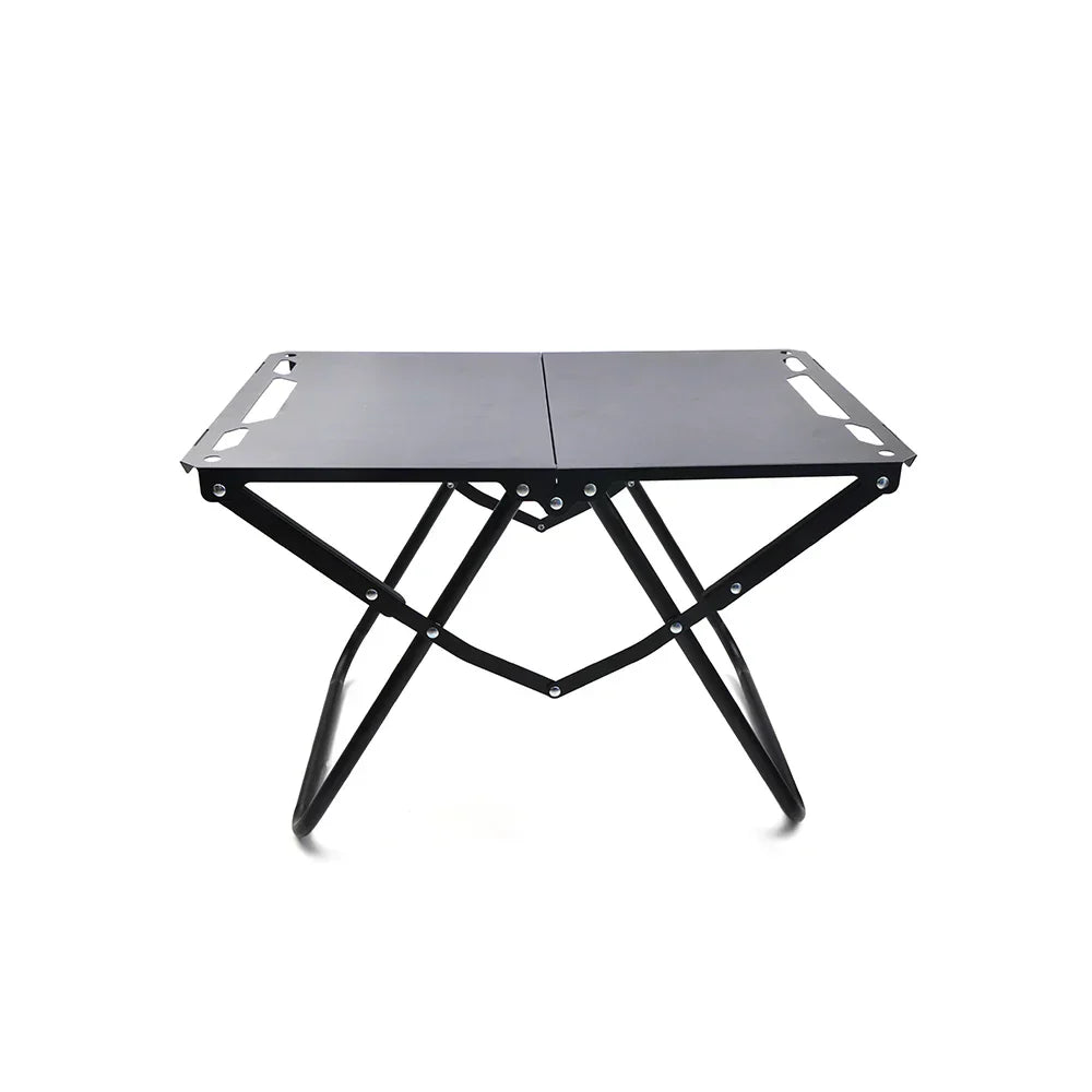 Foldable Hollowed Surface Camping Table Black