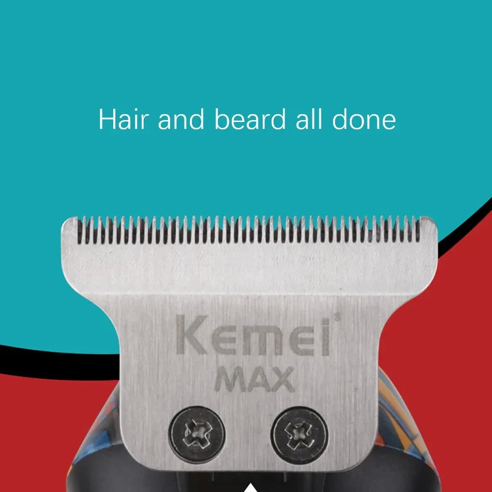 Hair Trimmer for Men 0mm T-Blade Electric Clipper Beard Razor Black