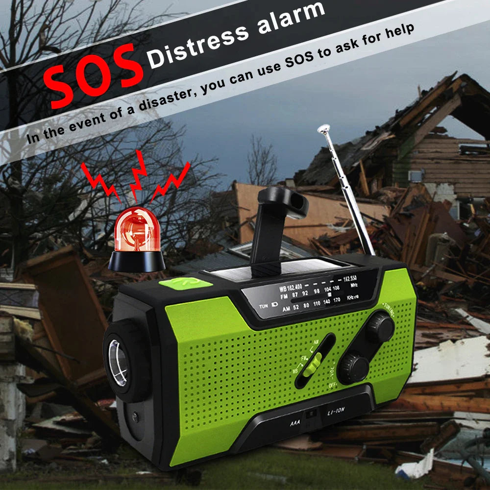 Emergency Radio with Power Bank Green