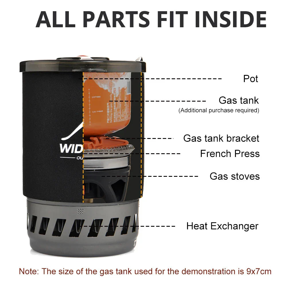 All-in-One Camping Cooking System with Heat Exchanger Black