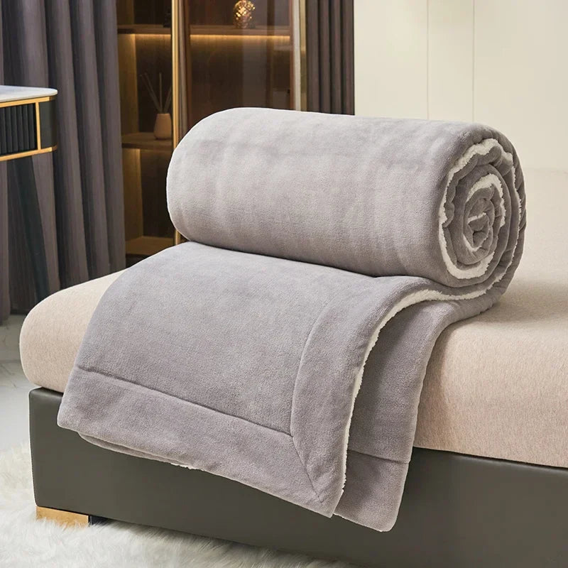 Plush Thick Double-Layer Milk Fleece Flannel Blanket