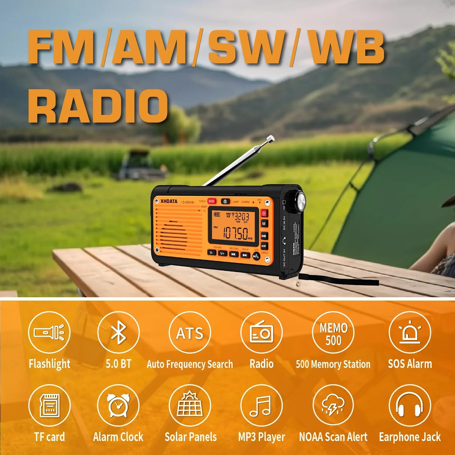 Emergency Crank Weather Radio Black