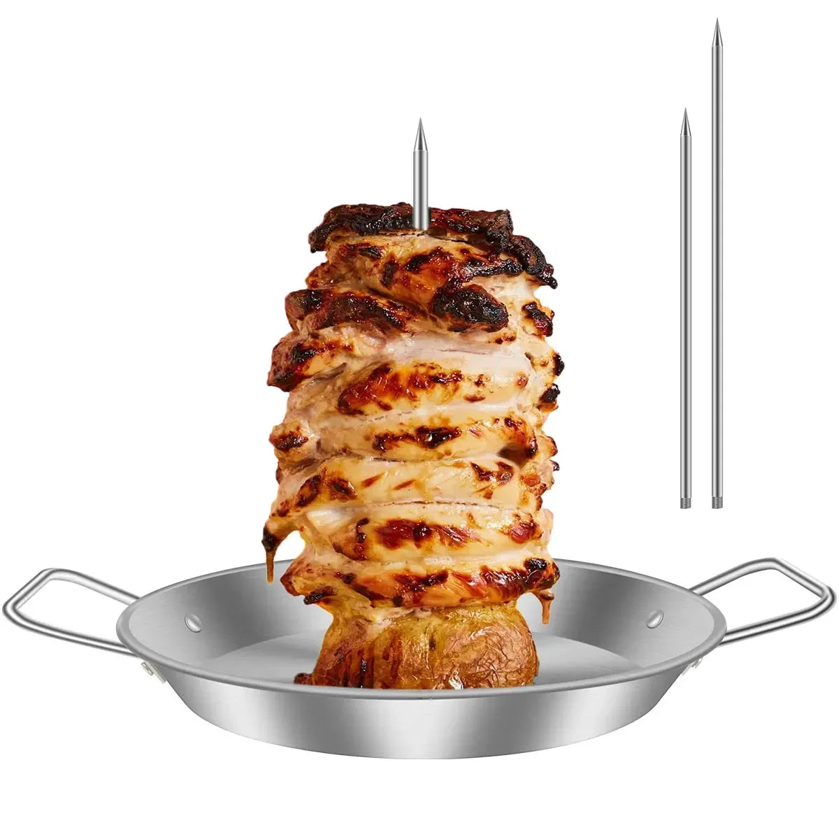 Vertical Meat Skewer Rack Silver