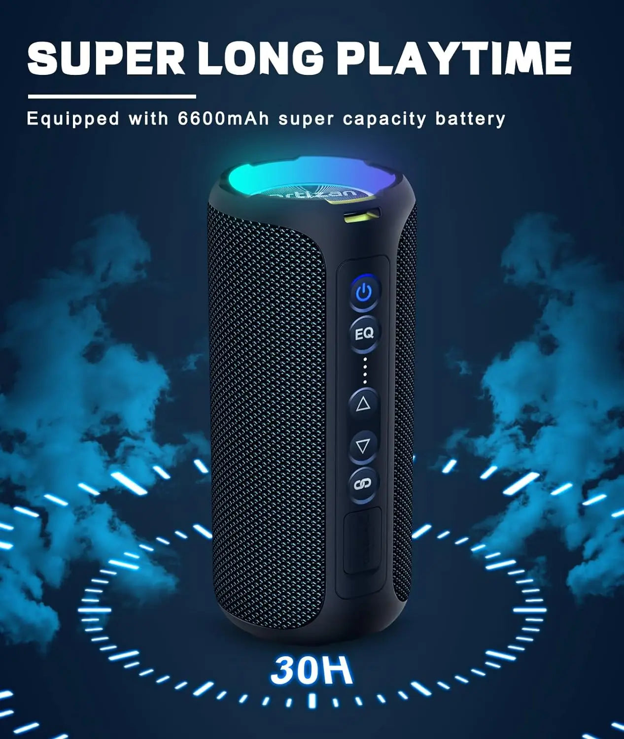 Bluetooth Speaker 40W Stereo Sound Black