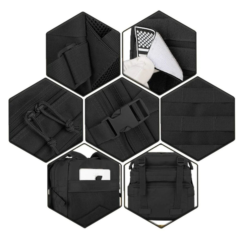 45L Tactical Molle Backpack Military-Grade Assault Pack Bug Out Bag Black