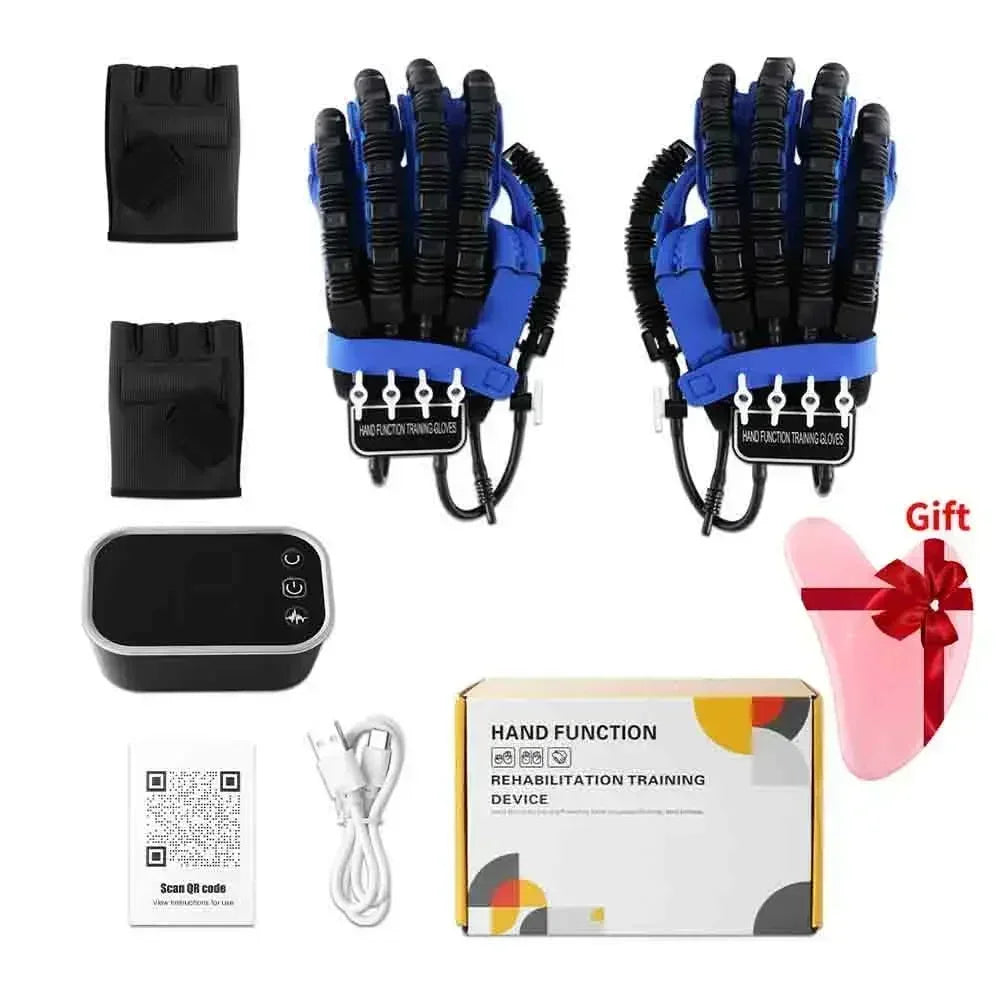 Robotic Rehabilitation Glove Automatic Pneumatic Hand Trainer Blue