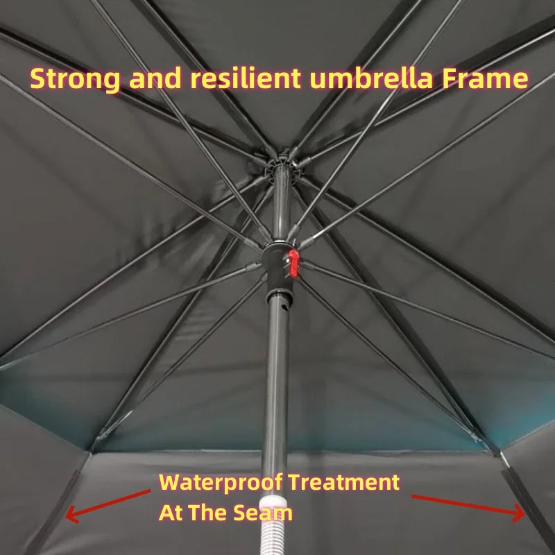 2.6M Octagonal Fishing Umbrella – Large Outdoor Sunshade & Beach Parasol