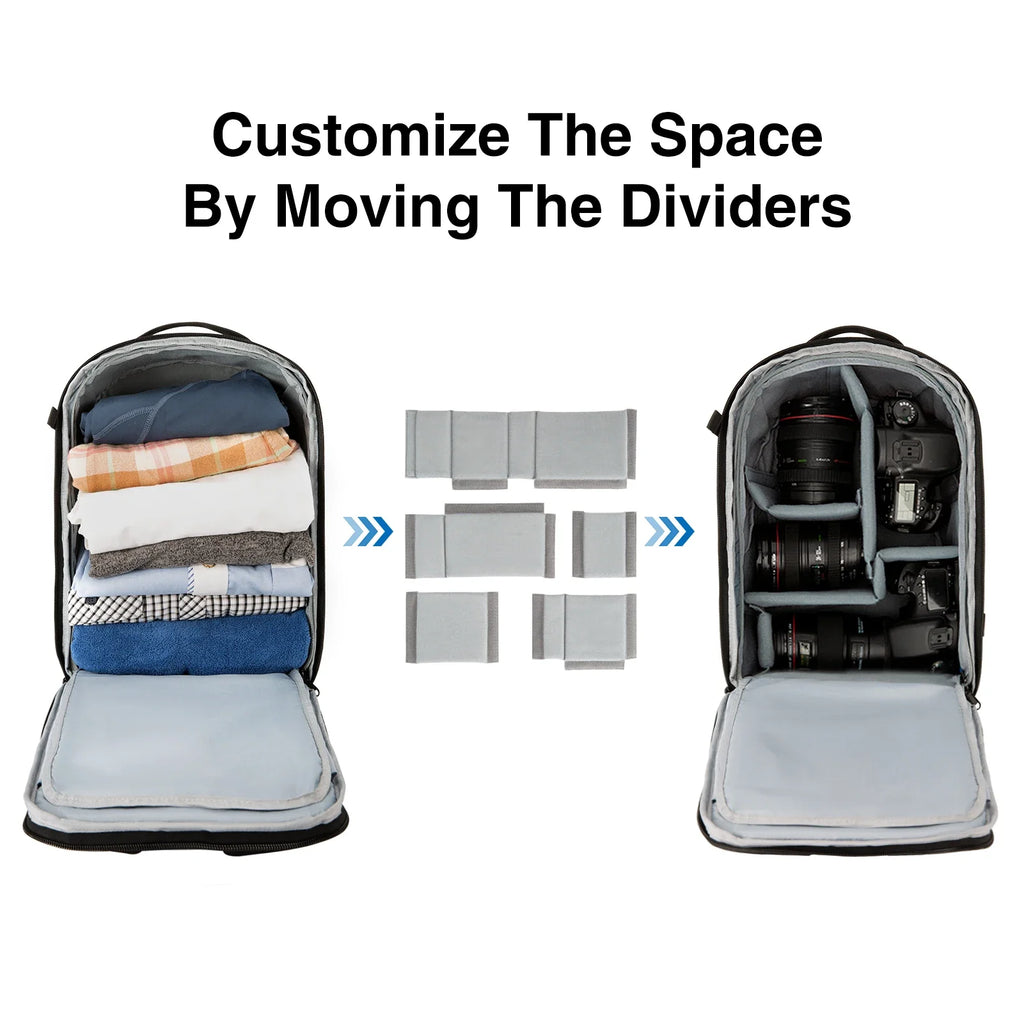 Camera Backpack with Laptop Compartment Black