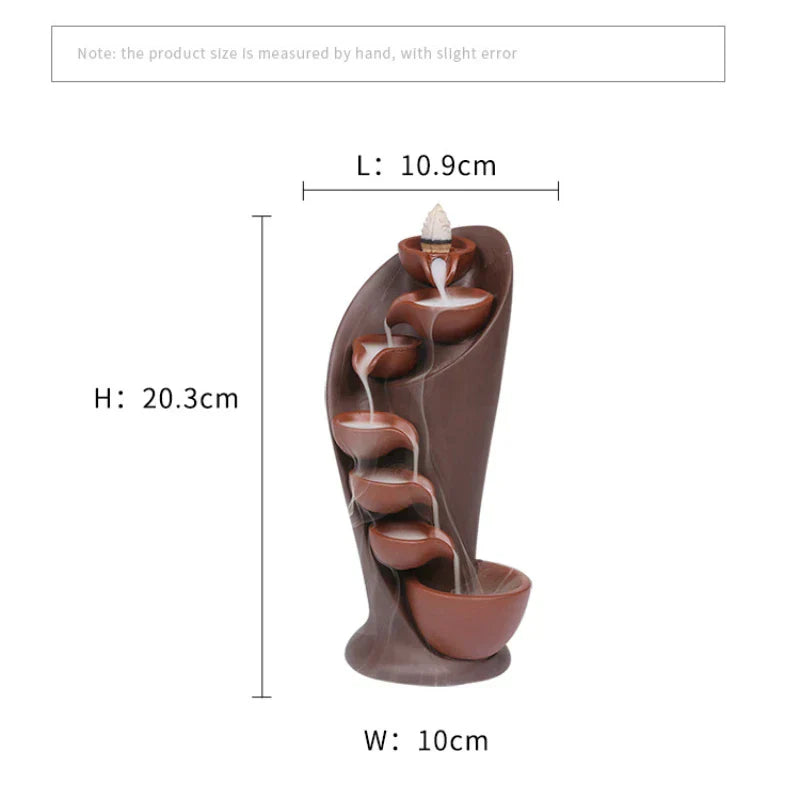 Handmade Torch Design Waterfall Incense Burner - Exquisite Ceramic Censer