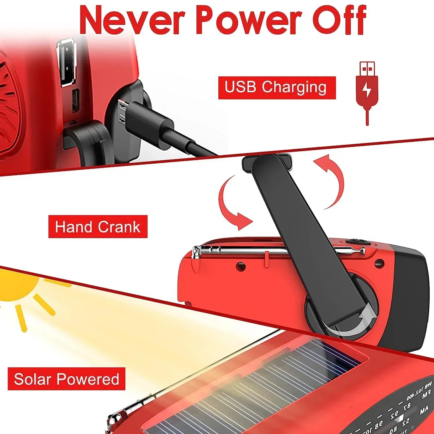 Solar Powered Camping Light With AM/FM Radio