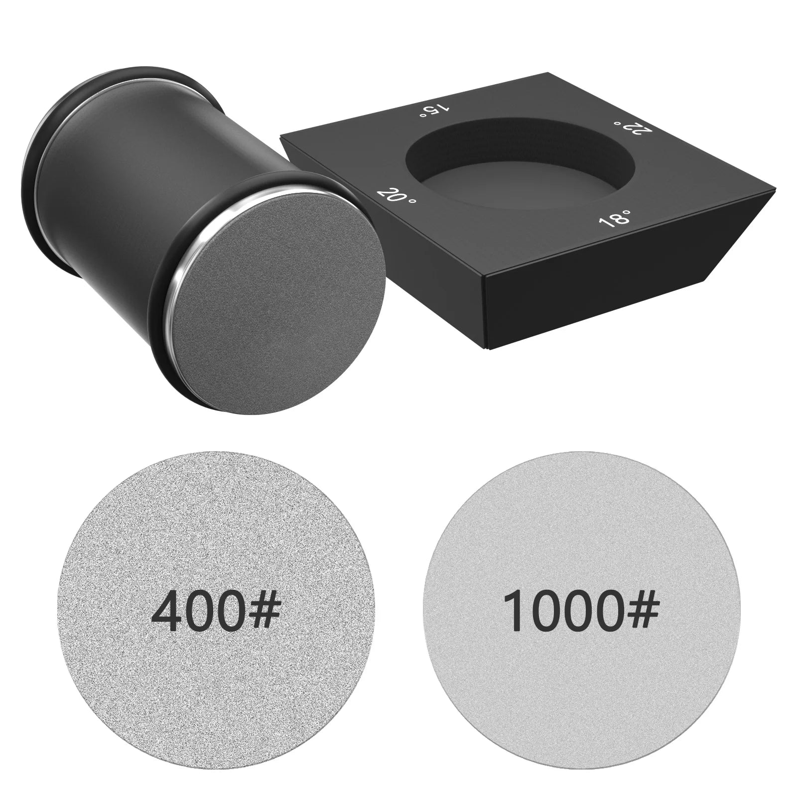 4-Sided Rolling Knife Sharpener Diamond Sharpening Stone Black