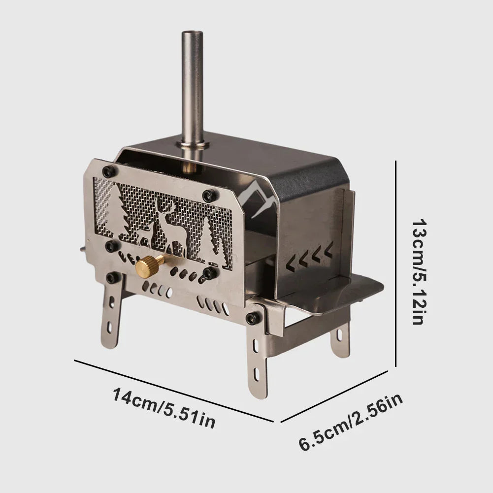 Mini Folding Charcoal Stove Fire Heater And Incense Burner Silver