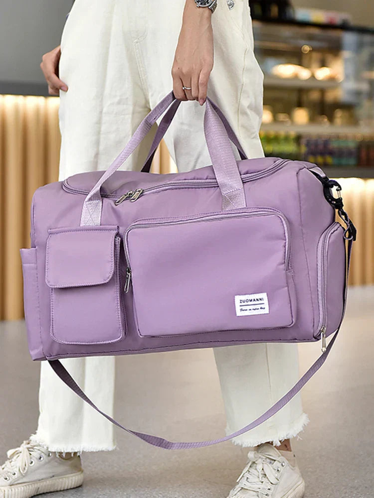 Womens Carry-On Travel Duffel Bag with Shoe Compartment