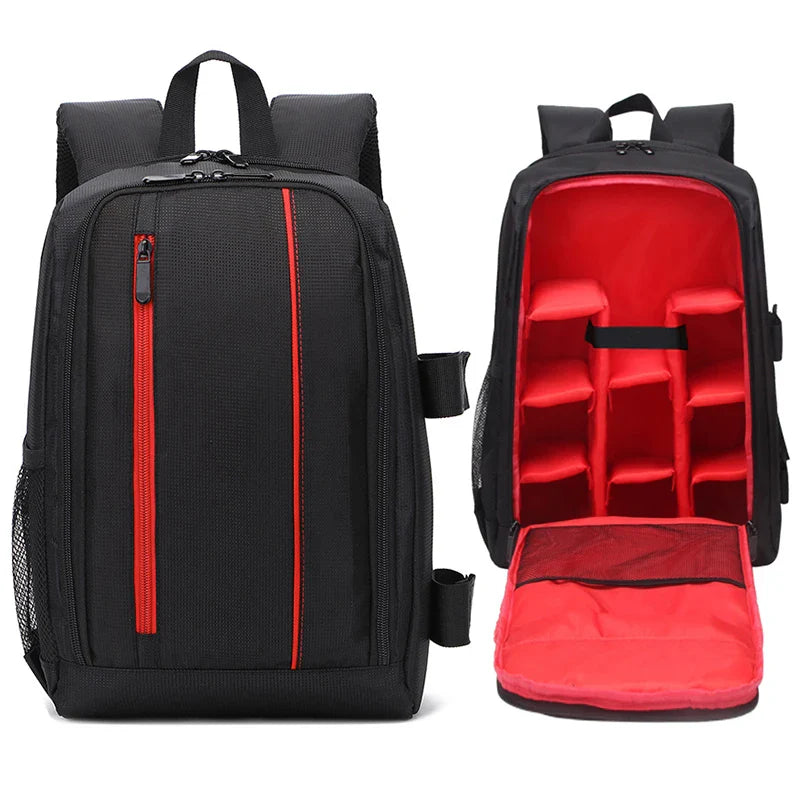 Multi-functional Waterproof Camera Backpack Red