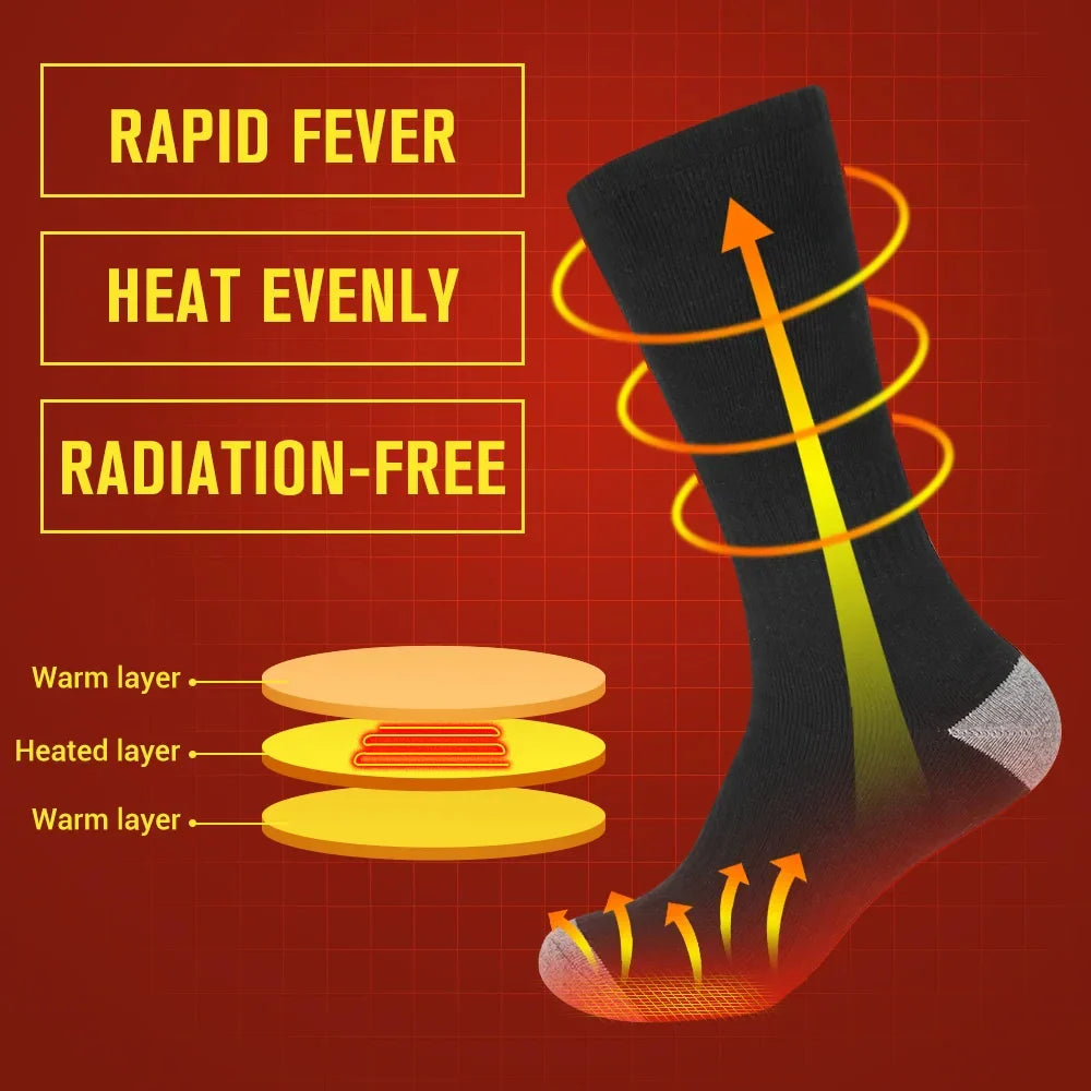 Rechargeable Heated Socks with 5000mAh Battery – Up to 65°C