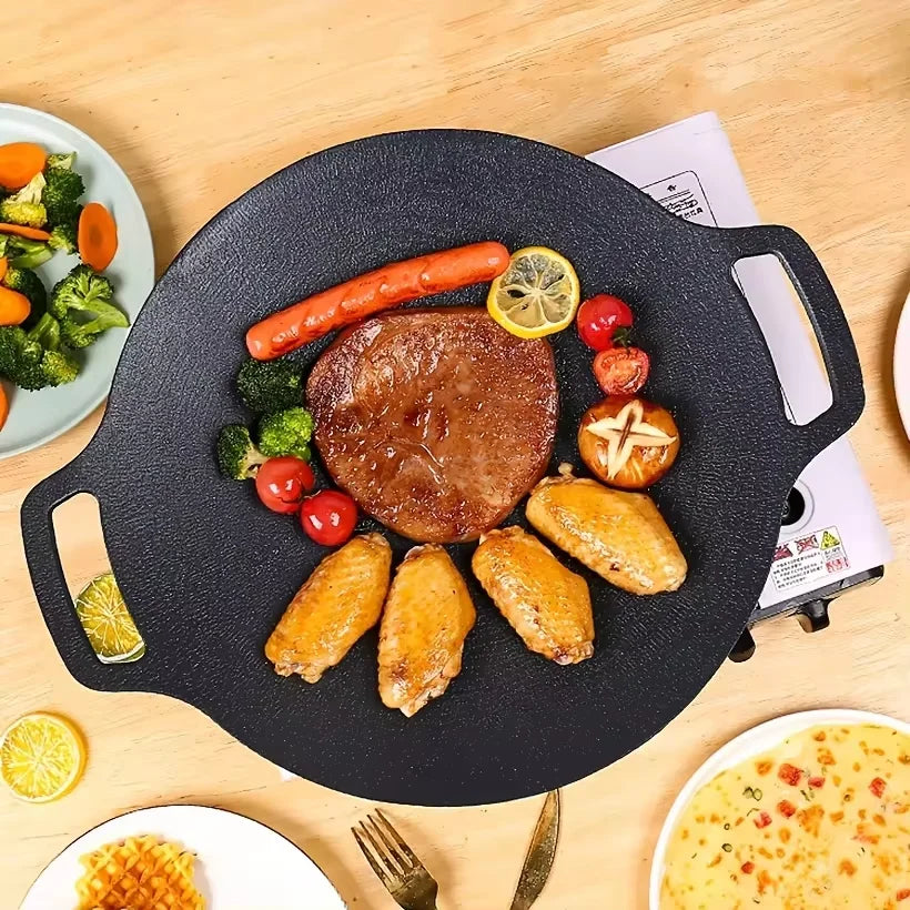 Non-Stick Camping BBQ Grill Pan Black