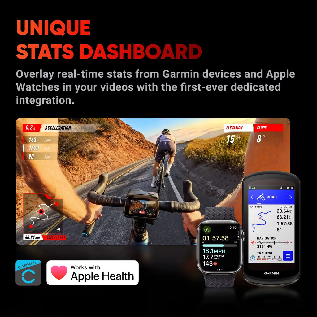 4K Action Camera Sensor Dual Stabilization Black