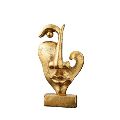Sculpted Splendor: Elevate Your Space with Golden Face Art