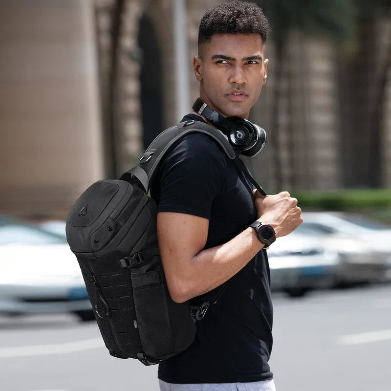Waterproof Oxford Sling Crossbody Chest And Shoulder Bag Black