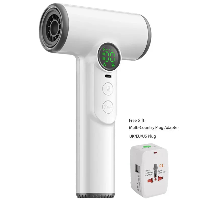 Cordless Hair Dryer – Rechargeable Type-C Portable Hot & Cold Air Dryer