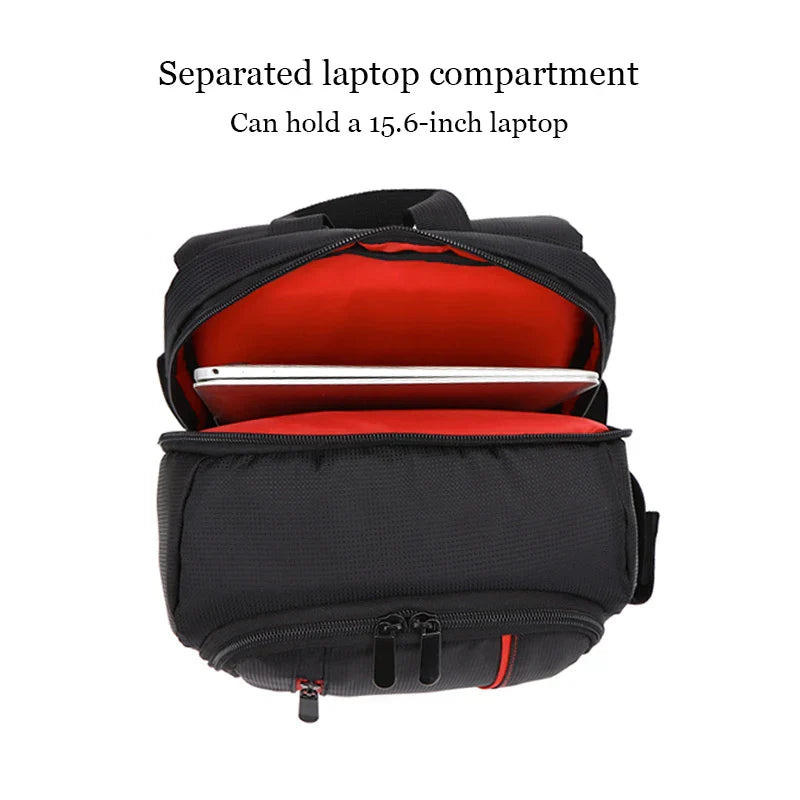Multi-functional Waterproof Camera Backpack Red