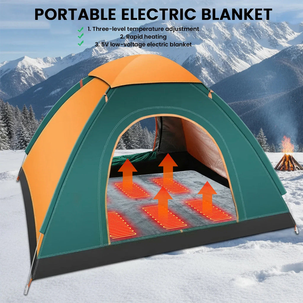 USB Heated Camping Sleeping Pad with 6 Heating Zones