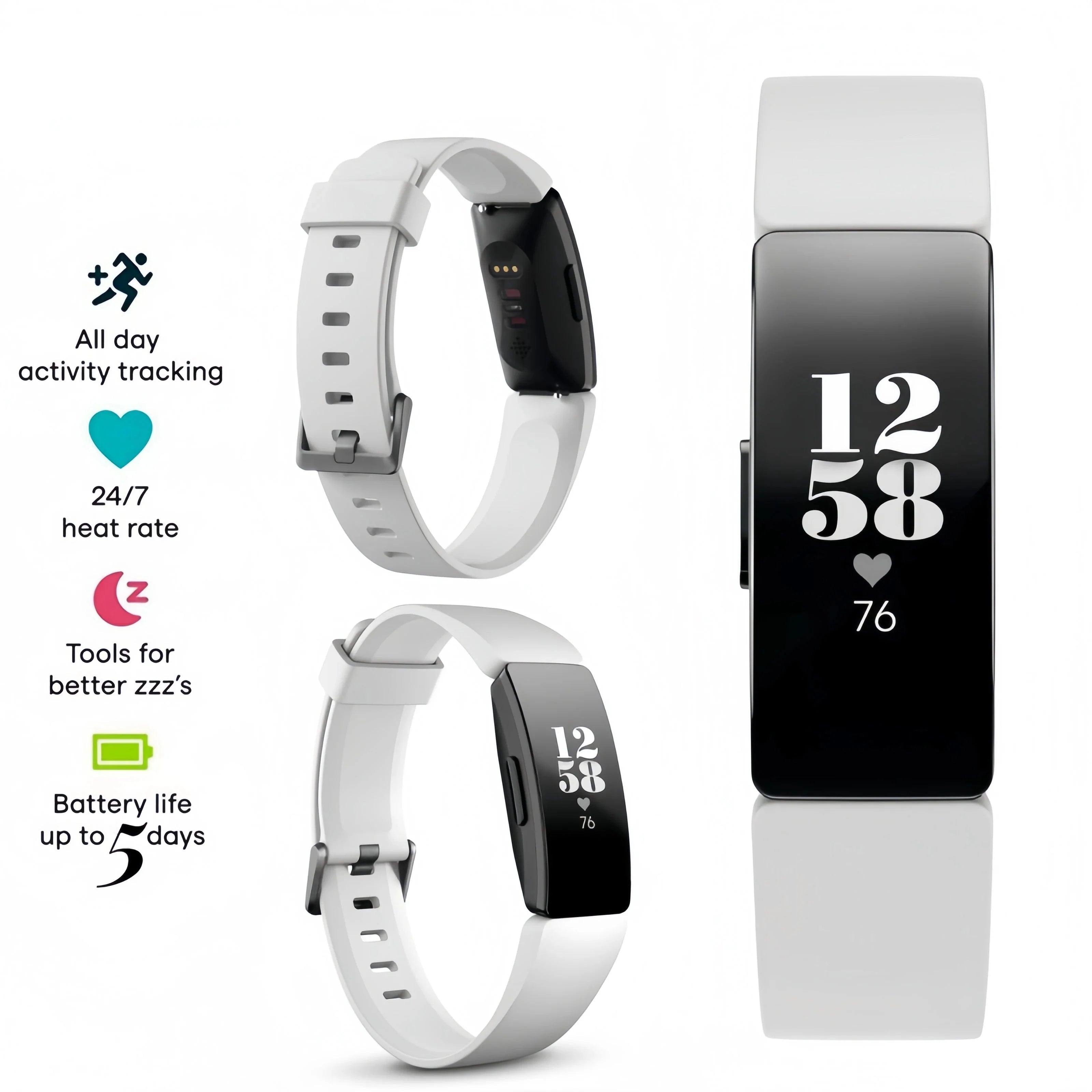 Health Fitness Tracker Sports Bracelet White