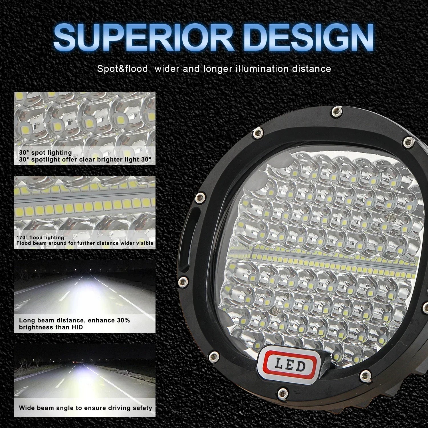 LED Headlights Work Light 105W/300W Offroad Spotlight for 4WD 4x4