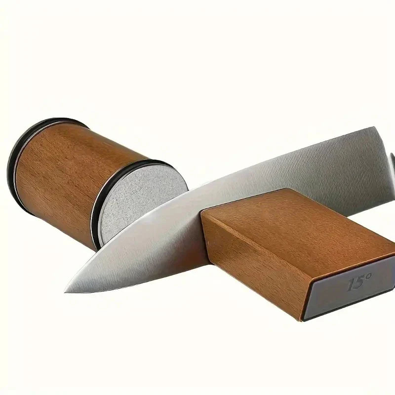 Woodle Rolling Knife Sharpener Kit Precision Roller Sharpener Brown