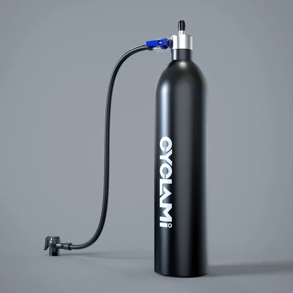 Aluminum Alloy 1.3L Tire Booster High-Pressure Air Tank with Valve Black