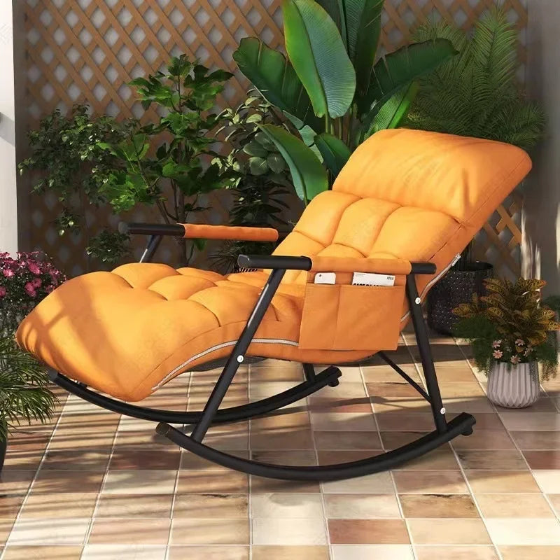Nordic Recliner Sofa Bed: Foldable, Rocking Chair, Ultimate Relaxation