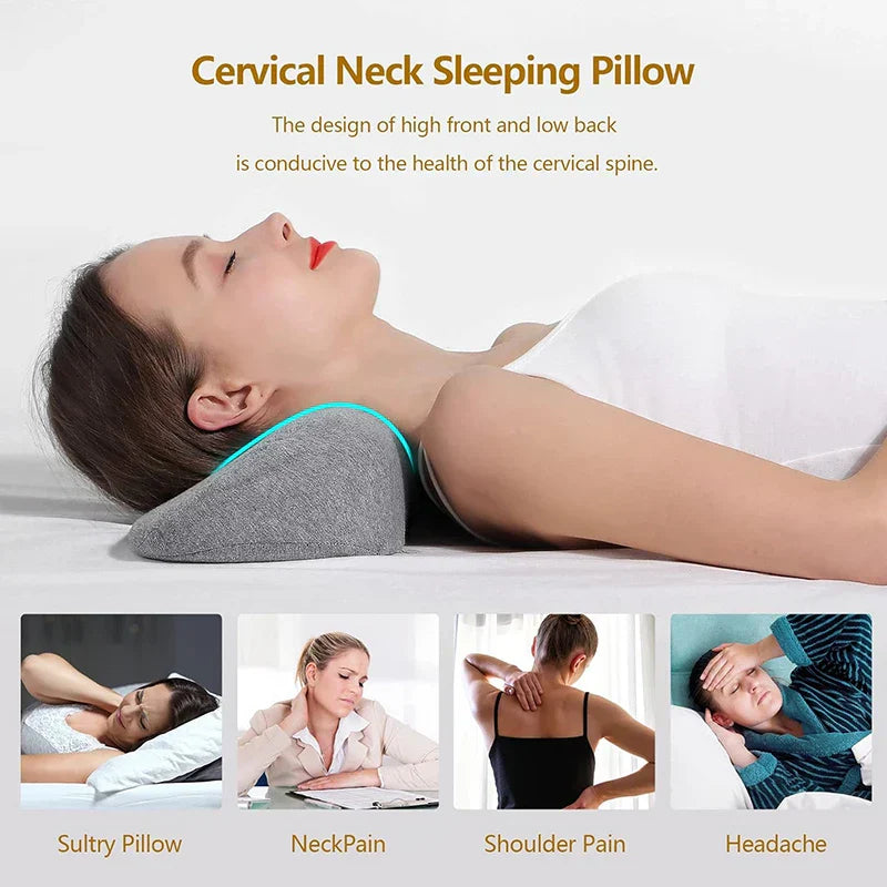 Memory Foam Cervical Pillow Orthopedic Contour Support Grey
