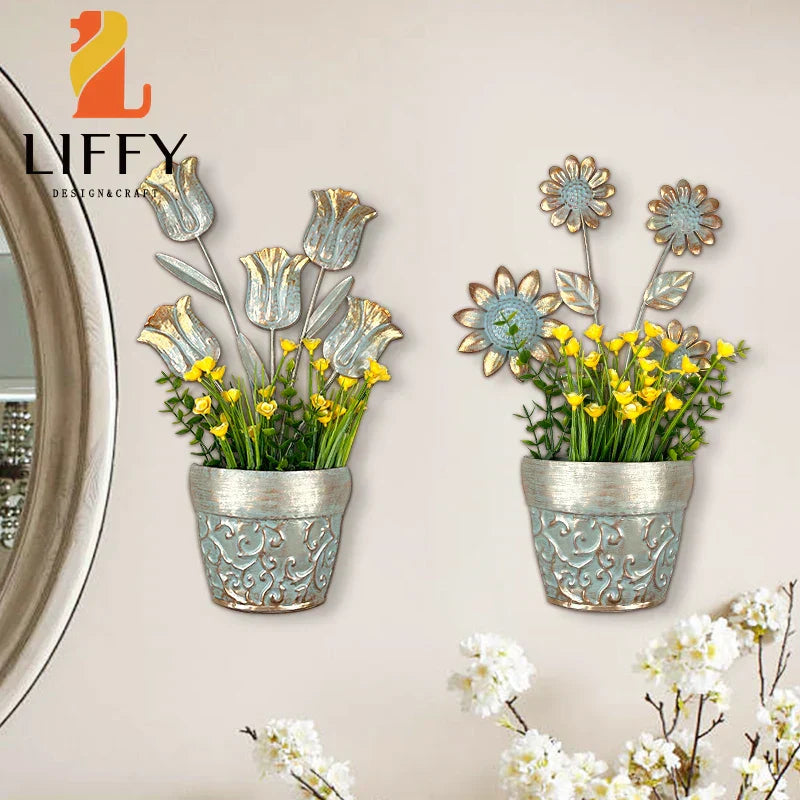 LIFFY Handcrafted Metal Flower Wall Art: Elegance for Your Home