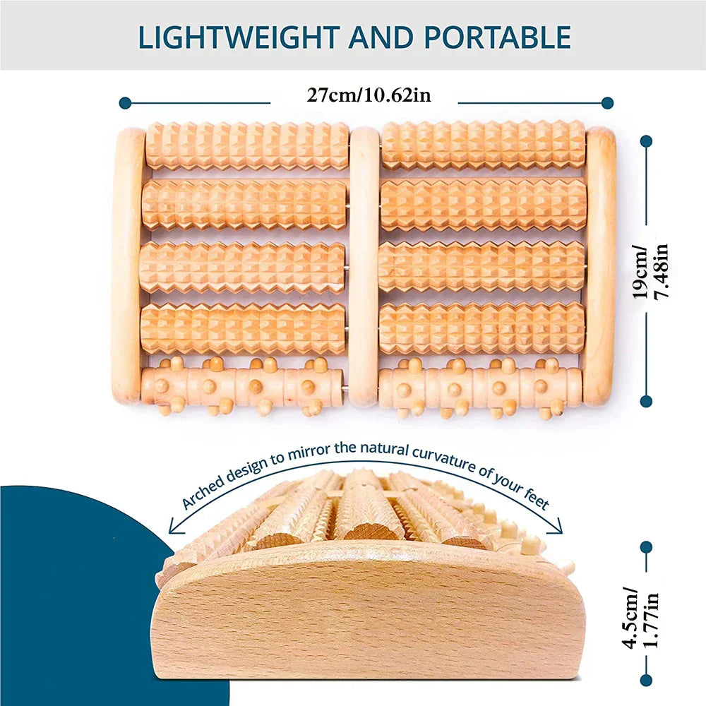 Foot Roller Massager Plantar Fasciitis & Neuropathy Relief Brown