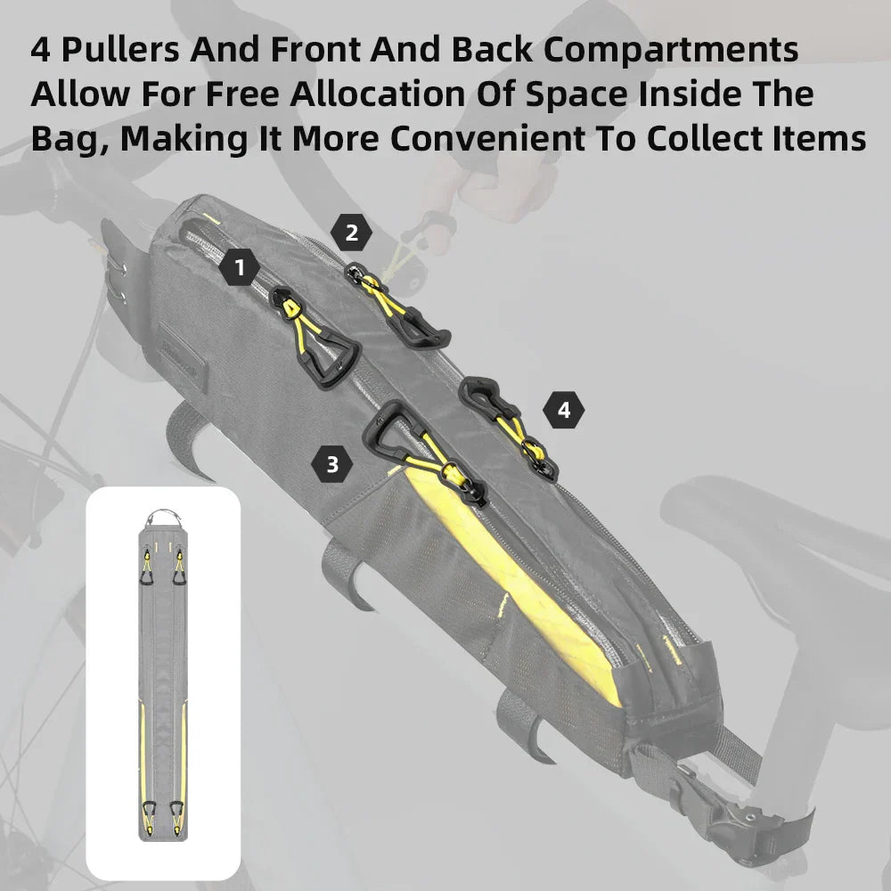 Waterproof 2.1L Top Tube Bike Bag Yellow