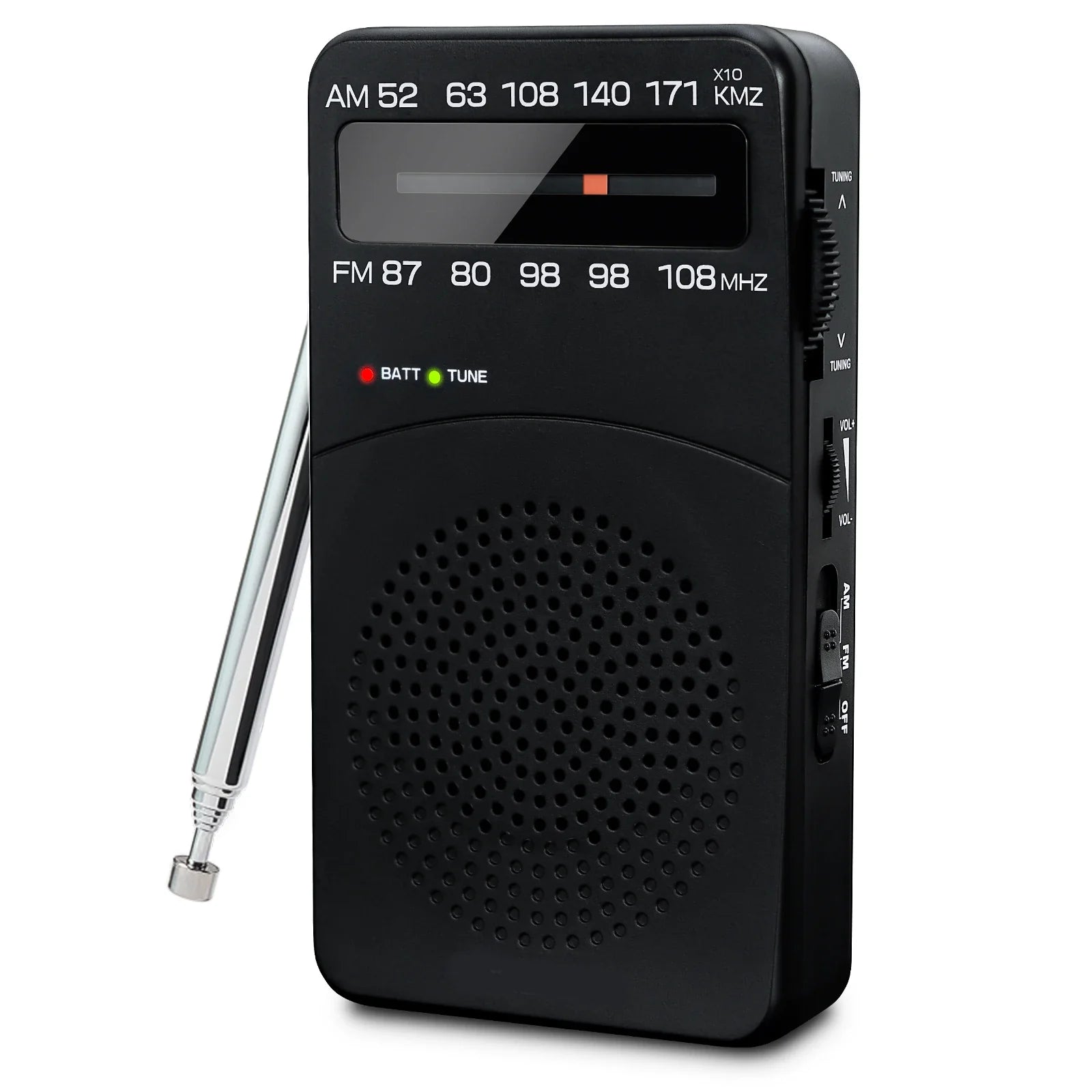 Mini Portable Radio Headphone Jack Black