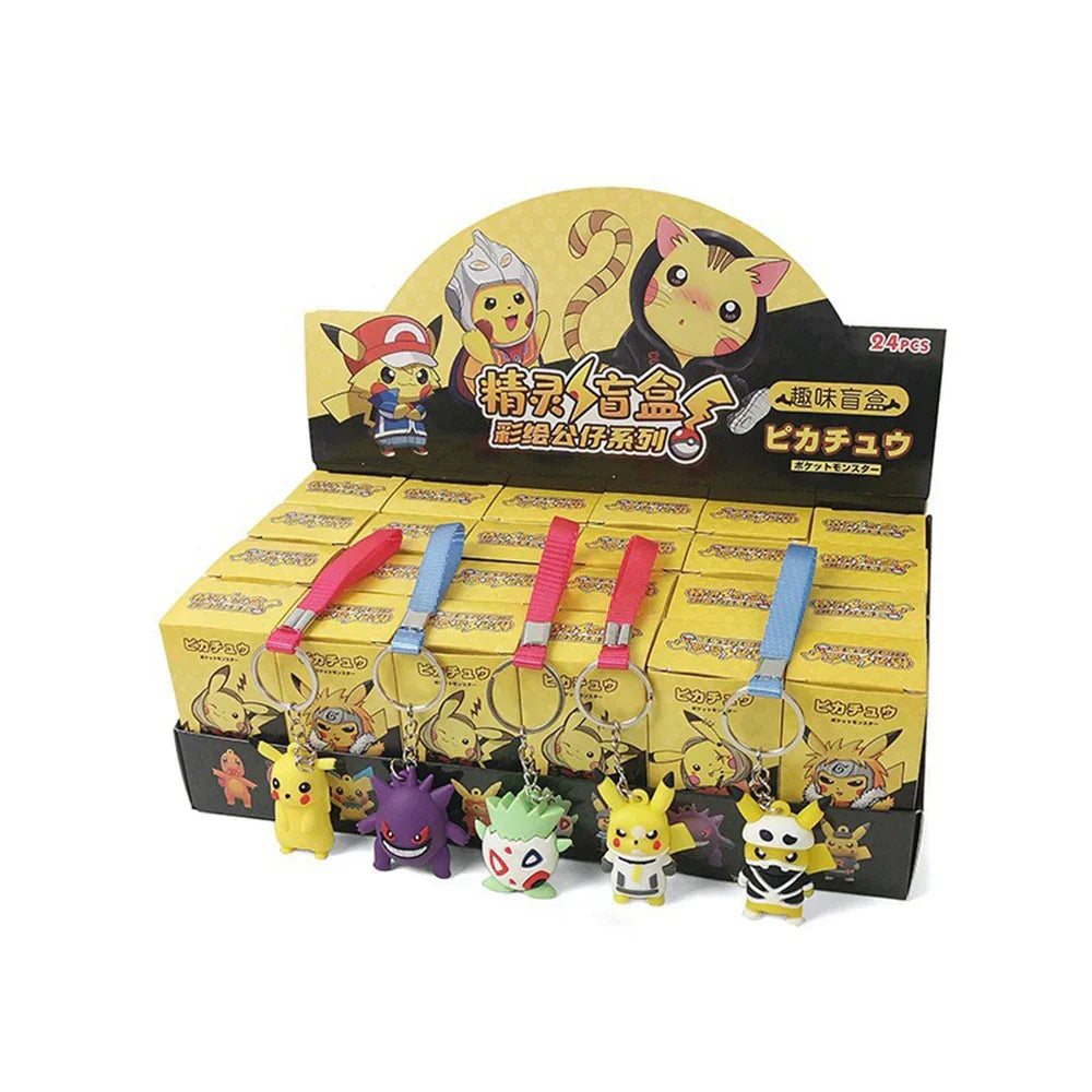 24Pcs/Set Random Pokemon Keychain