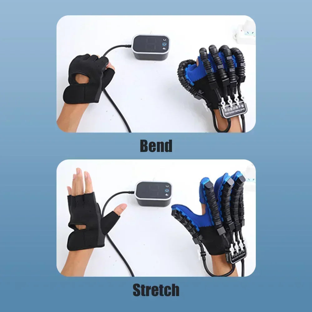 Robotic Rehabilitation Glove Automatic Pneumatic Hand Trainer Blue