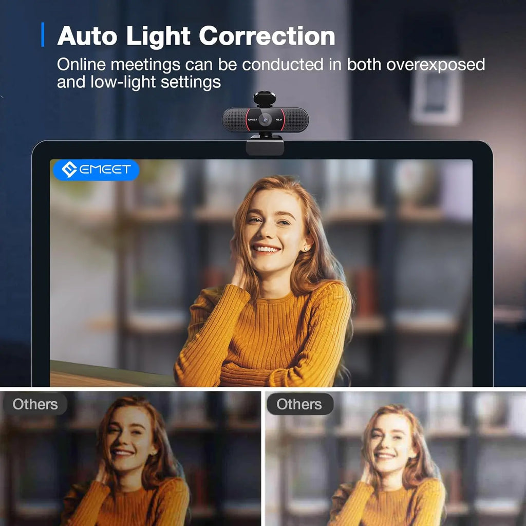 4K USB Webcam with Tripod Sony Sensor Autofocus Black