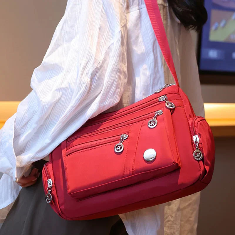 Ladies Handbag Crossbody Travel Bag (Red)
