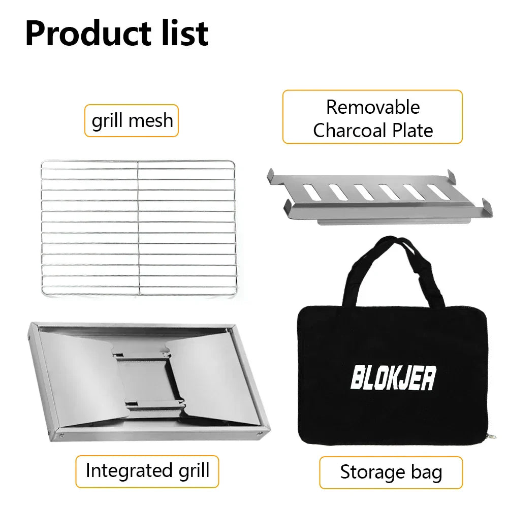 IGT Camping Folding Barbecue Stove Silver